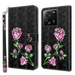 For Xiaomi 13T Pro 3D Painted Pattern Leather Phone Case(Rose)