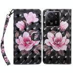 For Xiaomi 13T Pro 3D Painted Pattern Leather Phone Case(Pink Flower)
