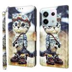 For Xiaomi Redmi Note 13 Pro 5G 3D Painted Pattern Leather Phone Case(Naughty Cat)