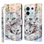 For Xiaomi Redmi Note 13 Pro 5G 3D Painted Pattern Leather Phone Case(Two Loving Cats)