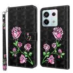 For Xiaomi Redmi Note 13 Pro 5G 3D Painted Pattern Leather Phone Case(Rose)