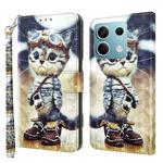 For Xiaomi Redmi Note 13 5G 3D Painted Pattern Leather Phone Case(Naughty Cat)