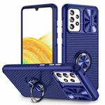 For Samsung Galaxy A33 Sliding Camshield Armor Phone Case with Ring Holder(Blue)