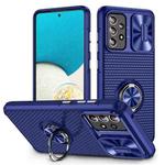 For Samsung Galaxy A52 Sliding Camshield Armor Phone Case with Ring Holder(Blue)