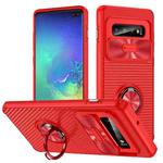 For Samsung Galaxy S10+ Sliding Camshield Armor Phone Case with Ring Holder(Red)