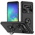 For Samsung Galaxy S10+ Sliding Camshield Armor Phone Case with Ring Holder(Black)