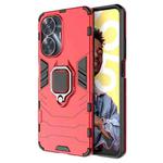 For Realme C55 Shockproof PC + TPU Holder Phone Case(Red)