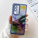 For Huawei P40 Pro Oil Painting Electroplating TPU Phone Case(Blue)