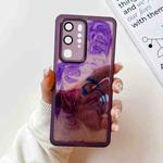 For Huawei P40 Pro Oil Painting Electroplating TPU Phone Case(Purple)