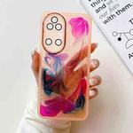 For Huawei P50 Oil Painting Electroplating TPU Phone Case(Pink)