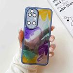 For Huawei P50 Oil Painting Electroplating TPU Phone Case(Blue)