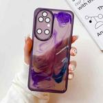 For Huawei P50 Oil Painting Electroplating TPU Phone Case(Purple)