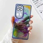 For Huawei P50 Pro Oil Painting Electroplating TPU Phone Case(Blue)