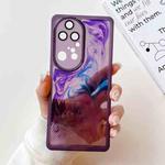 For Huawei P50 Pro Oil Painting Electroplating TPU Phone Case(Purple)