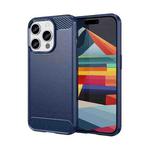 For iPhone 15 Pro Brushed Texture Carbon Fiber TPU Phone Case(Blue)