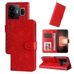 For Realme GT Neo 5 5G / GT3 Embossed Sunflower Leather Phone Case(Red)