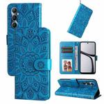 For Realme C65 4G Embossed Sunflower Leather Phone Case(Blue)