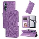 For Realme C65 4G Embossed Sunflower Leather Phone Case(Purple)