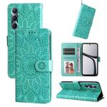For Realme C65 4G Embossed Sunflower Leather Phone Case(Green)