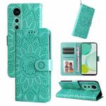 For Huawei nova 12 Embossed Sunflower Leather Phone Case(Green)