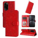 For Huawei nova 13 Pro Embossed Sunflower Leather Phone Case(Red)