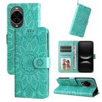 For Huawei nova 14 Embossed Sunflower Leather Phone Case(Green)