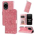 For Huawei nova 14 Embossed Sunflower Leather Phone Case(Rose Gold)