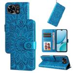 For Huawei Maimang 40 5G Embossed Sunflower Leather Phone Case(Blue)