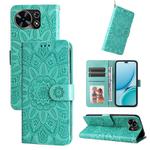 For Huawei Maimang 40 5G Embossed Sunflower Leather Phone Case(Green)