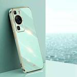 For Huawei P60 XINLI Straight Edge 6D Electroplate TPU Phone Case(Mint Green)