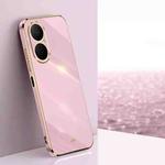 For Huawei Enjoy 80 XINLI Straight Edge 6D Electroplate TPU Phone Case(Cherry Purple)