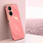 For Huawei Enjoy 80 XINLI Straight Edge 6D Electroplate TPU Phone Case(Hawthorn Red)