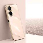 For Huawei Enjoy 80 XINLI Straight Edge 6D Electroplate TPU Phone Case(Pink)