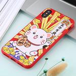 For iPhone X TPU Mobile Phone Case(Red Ingot Rat)