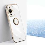For Huawei nova 11 Pro XINLI Straight Edge 6D Electroplate TPU Phone Case with Ring Holder(White)