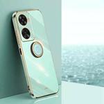 For Huawei Nova 11 SE XINLI Straight Edge 6D Electroplate TPU Phone Case with Ring Holder(Mint Green)