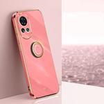 For Huawei nova 12 XINLI Straight Edge 6D Electroplate TPU Phone Case with Ring Holder(Hawthorn Red)