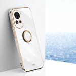 For Huawei nova 12 XINLI Straight Edge 6D Electroplate TPU Phone Case with Ring Holder(White)
