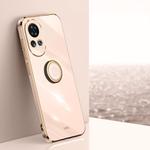 For Huawei nova 12 XINLI Straight Edge 6D Electroplate TPU Phone Case with Ring Holder(Pink)