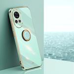 For Huawei nova 12 XINLI Straight Edge 6D Electroplate TPU Phone Case with Ring Holder(Mint Green)