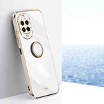 For Huawei Nova 14 XINLI Straight Edge 6D Electroplate TPU Phone Case with Ring Holder(White)