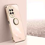 For Huawei Nova 14 Ultra XINLI Straight Edge 6D Electroplate TPU Phone Case with Ring Holder(Pink)