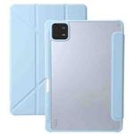 For Xiaomi Pad 6 Pro Clear Acrylic Deformation Leather Tablet Case(Ice Blue)
