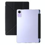 For Xiaomi Redmi Pad SE Clear Acrylic Deformation Leather Tablet Case(Black)