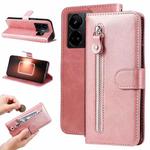For Realme GT Neo 5 5G / GT3 Fashion Calf Texture Zipper Leather Phone Case(Rose Gold)
