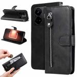 For Realme GT Neo 5 5G / GT3 Fashion Calf Texture Zipper Leather Phone Case(Black)