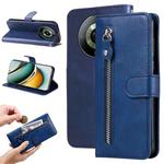 For Realme 11 Fashion Calf Texture Zipper Leather Phone Case(Blue)