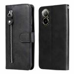 For Realme C67 4G Global Fashion Calf Texture Zipper Leather Phone Case(Black)