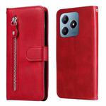 For Realme C63 / C61  / Note 60 Fashion Calf Texture Zipper Leather Phone Case(Red)