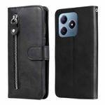 For Realme C63 / C61  / Note 60 Fashion Calf Texture Zipper Leather Phone Case(Black)